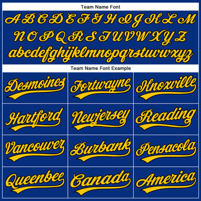 Custom Royal Yellow Pinstripe Black Authentic Baseball Jersey