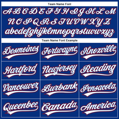 Custom Royal White Pinstripe Red Authentic Baseball Jersey