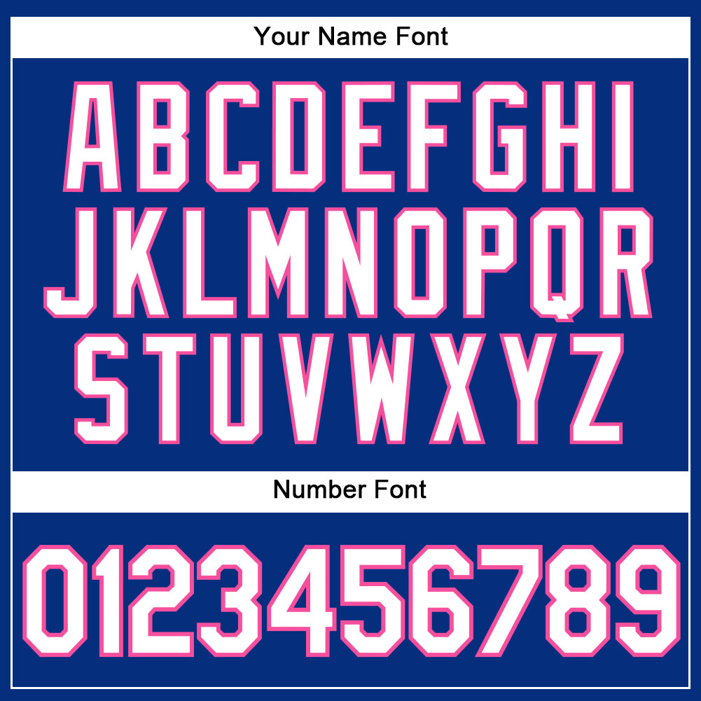 Custom Royal White Pinstripe Pink Authentic Baseball Jersey