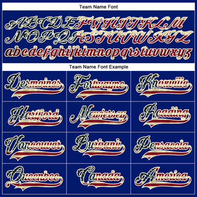 Custom Royal Vintage USA Flag Black-Cream Hockey Lace Neck Jersey