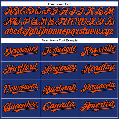 Custom Royal Orange-Black Authentic Baseball Jersey