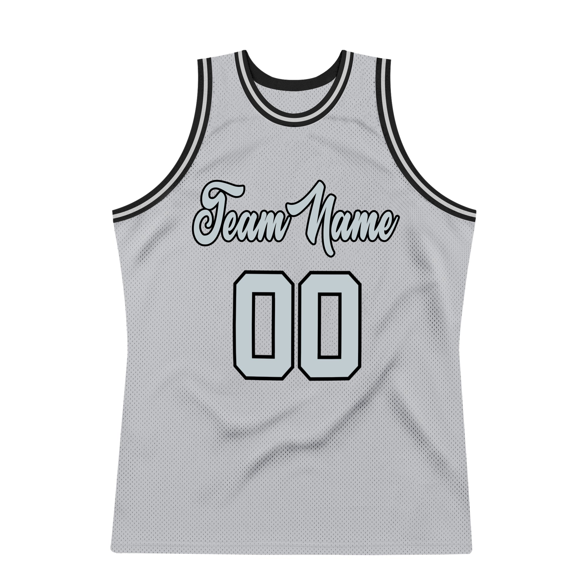 Custom Gray Silver-Black Authentic Throwback Basketball Jersey
