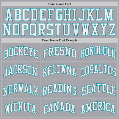 Custom Gray White-Teal Authentic Throwback Basketball Jersey