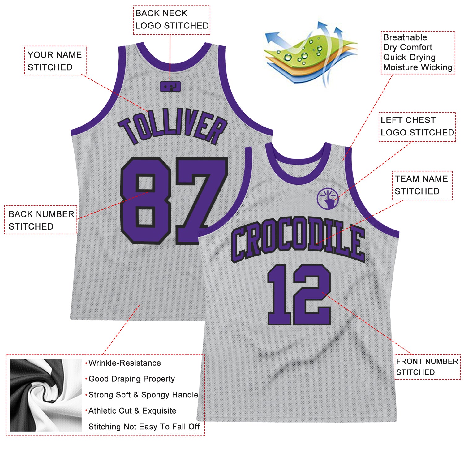 Custom Team Cream Basketball Authentic Black Throwback Jersey Purple