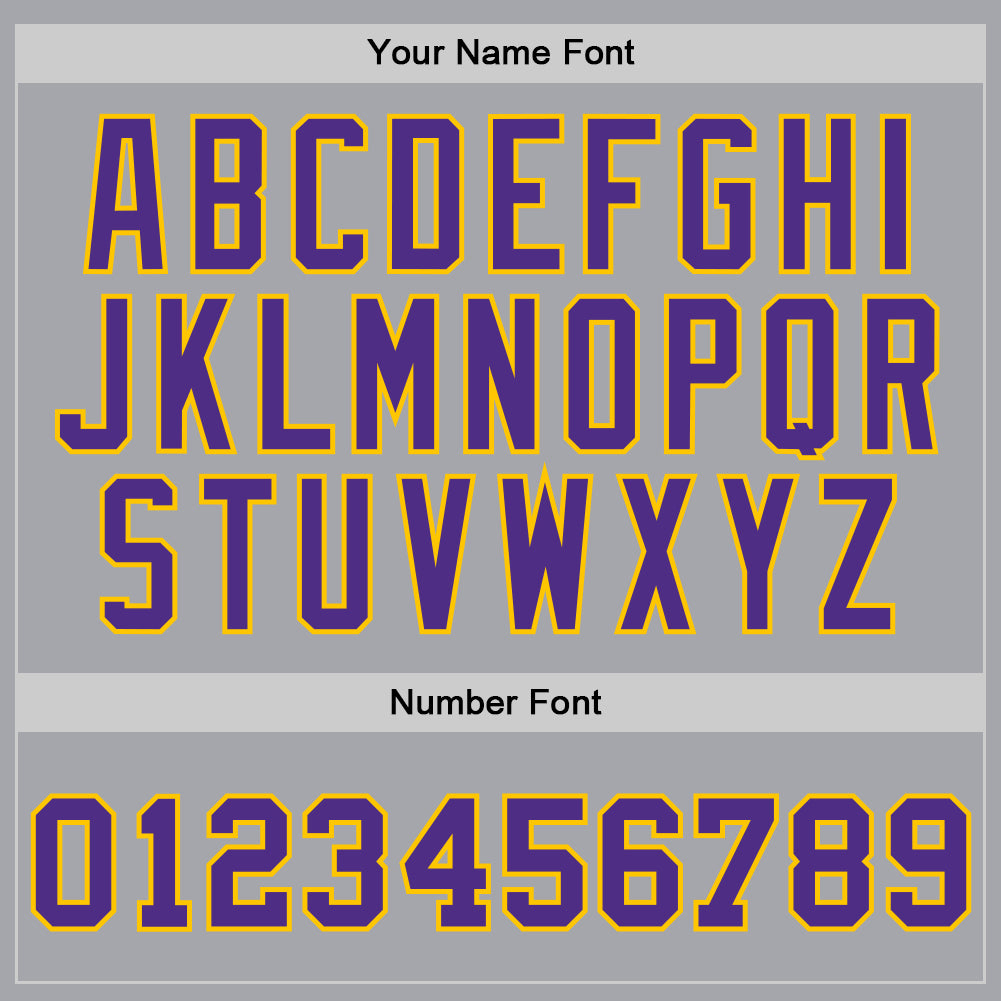 Custom Gray Purple-Gold Authentic Throwback Basketball Jersey