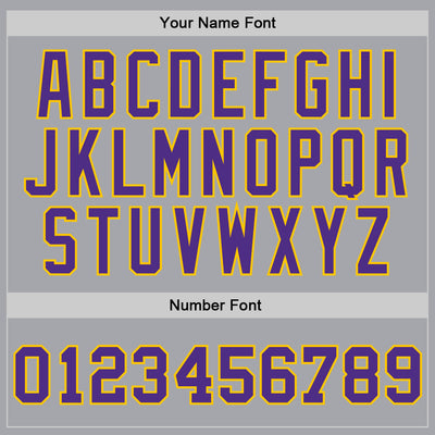 Custom Gray Purple-Gold Authentic Throwback Basketball Jersey