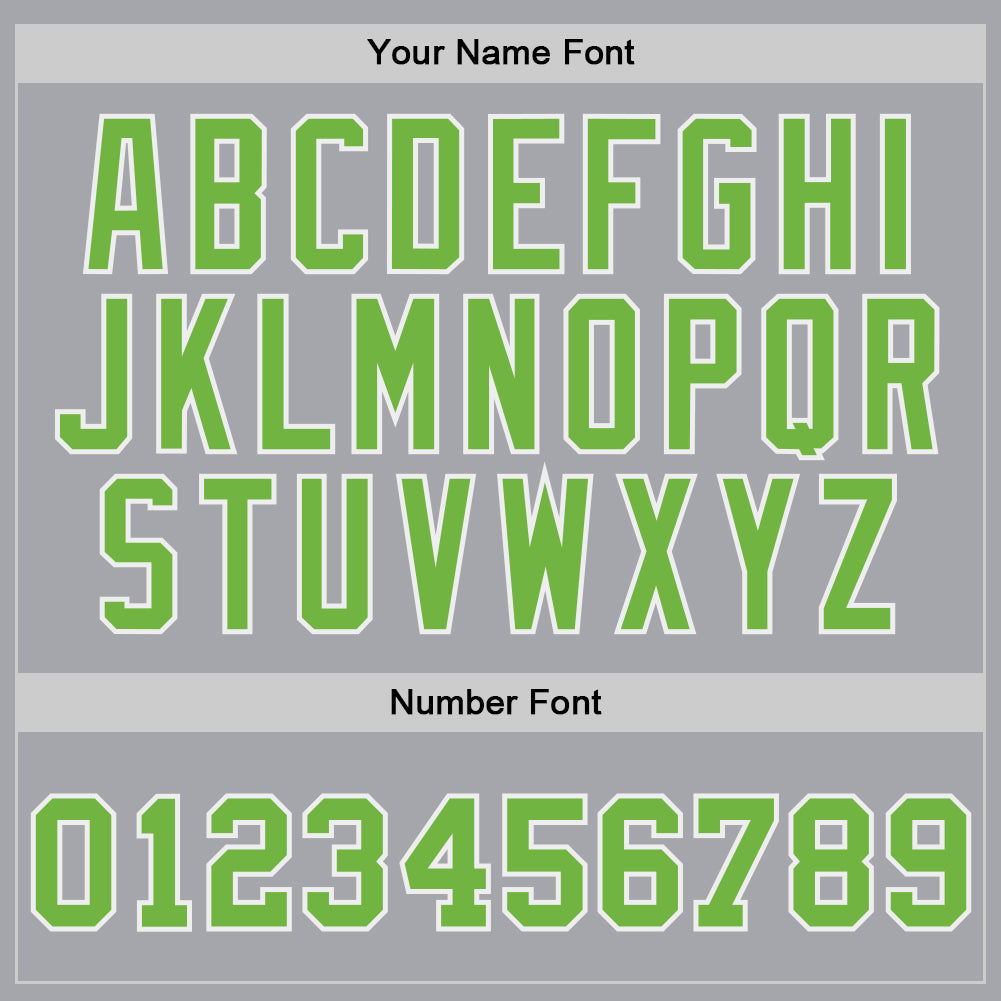 Custom Gray Neon Green-White Authentic Throwback Basketball Jersey