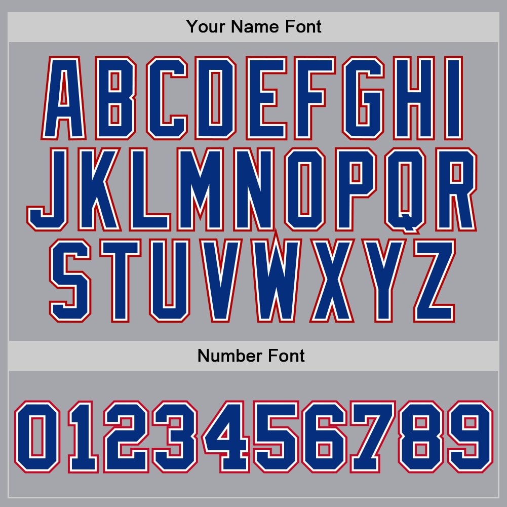 Custom Gray Royal-Red Authentic Throwback Basketball Jersey