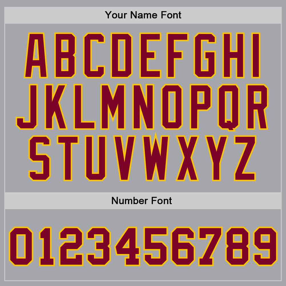 Custom Gray Maroon-Gold Authentic Throwback Basketball Jersey