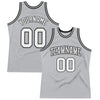 Custom Gray White-Black Authentic Throwback Basketball Jersey