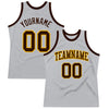 Custom Gray Brown-Gold Authentic Throwback Basketball Jersey