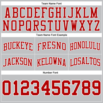 Custom Gray Red-White Authentic Throwback Basketball Shorts