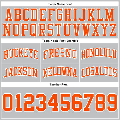 Custom Gray Orange-White Authentic Throwback Basketball Shorts