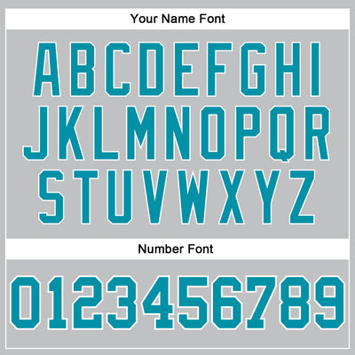 Custom Gray Teal-White Authentic Throwback Basketball Jersey