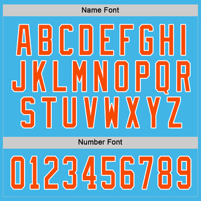 Custom Sky Blue Orange-White Hockey Jersey