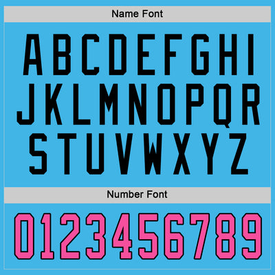 Custom Sky Blue Pink-Black Hockey Jersey