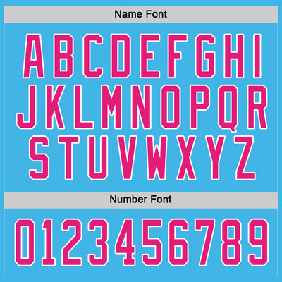 Custom Sky Blue Hot Pink-White Hockey Jersey