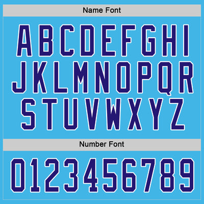 Custom Sky Blue Dark Purple-White Hockey Jersey