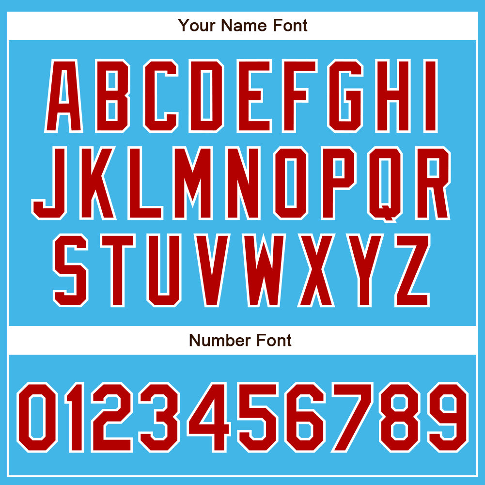 Custom Sky Blue Red-White Authentic Baseball Jersey