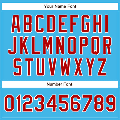 Custom Sky Blue Red-White Authentic Baseball Jersey