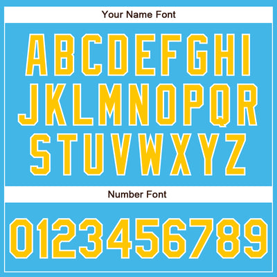 Custom Sky Blue Yellow-White Authentic Baseball Jersey