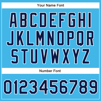 Custom Sky Blue Navy-White Authentic Baseball Jersey