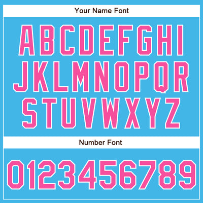 Custom Sky Blue Pink-White Authentic Baseball Jersey