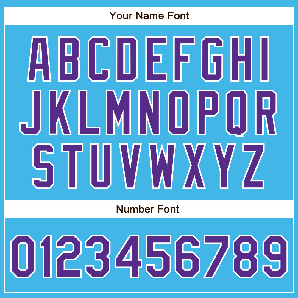 Custom Sky Blue Purple-White Authentic Baseball Jersey