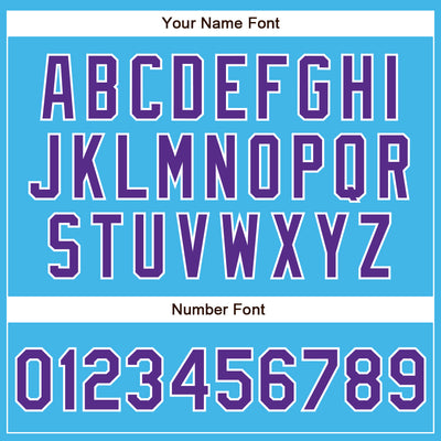 Custom Sky Blue Purple-White Authentic Baseball Jersey