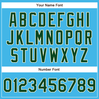 Custom Sky Blue Green-Cream Authentic Baseball Jersey