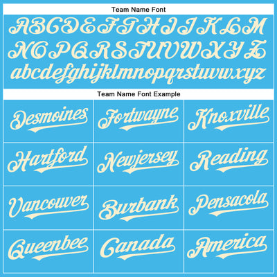 Custom Sky Blue Cream Authentic Baseball Jersey