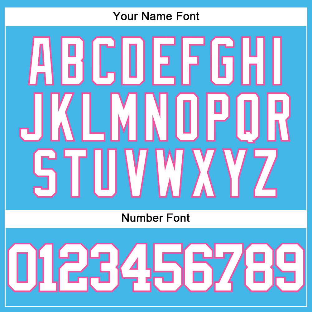 Custom Sky Blue White-Pink Authentic Baseball Jersey