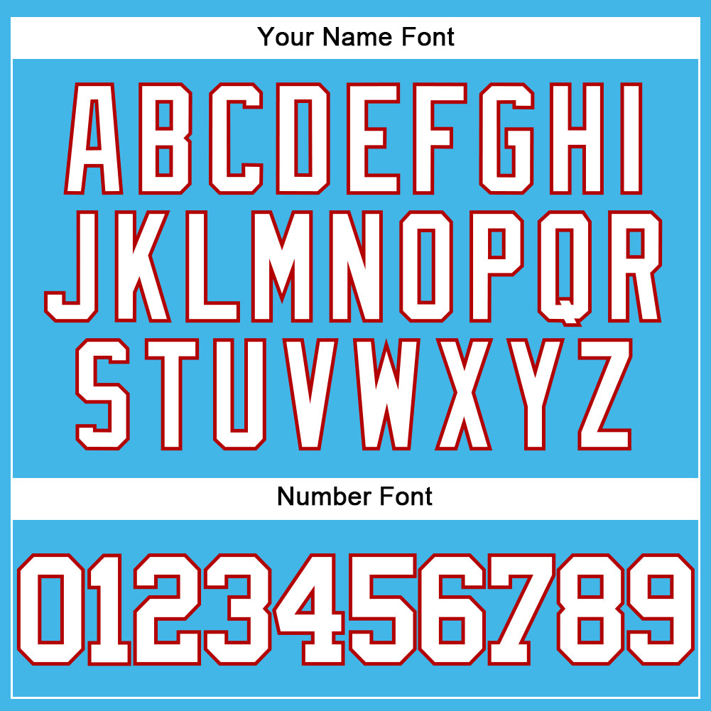 Custom Sky Blue White-Red Authentic Baseball Jersey