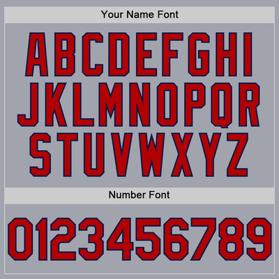 Custom Gray Navy Pinstripe Red Authentic Sleeveless Baseball Jersey