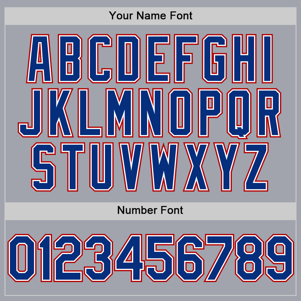 Custom Gray Royal-Red Authentic Sleeveless Baseball Jersey