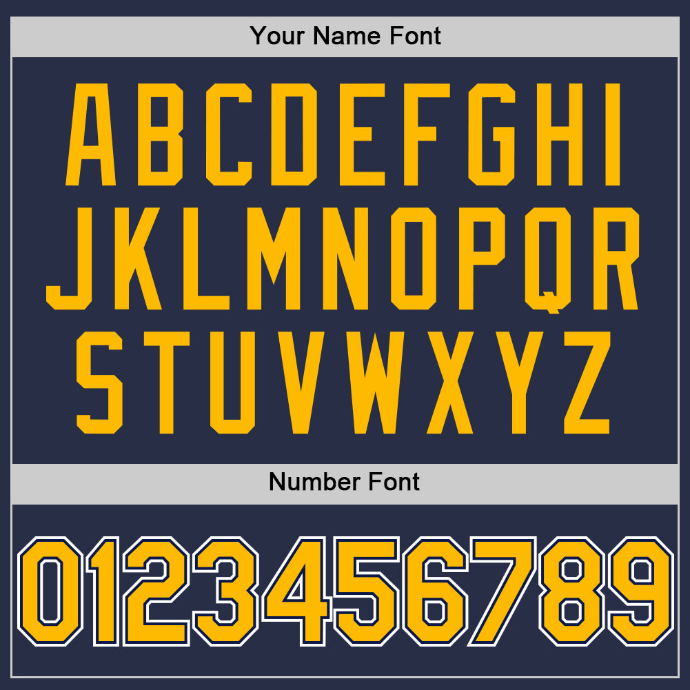 Custom Navy Gold-White Authentic Sleeveless Baseball Jersey