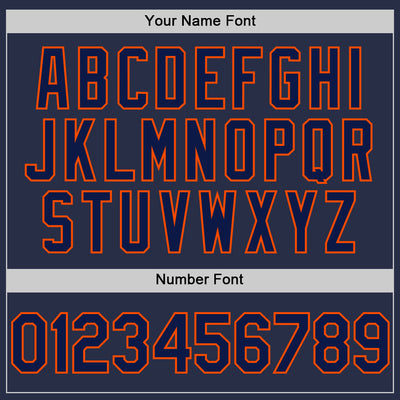 Custom Navy Orange Authentic Sleeveless Baseball Jersey