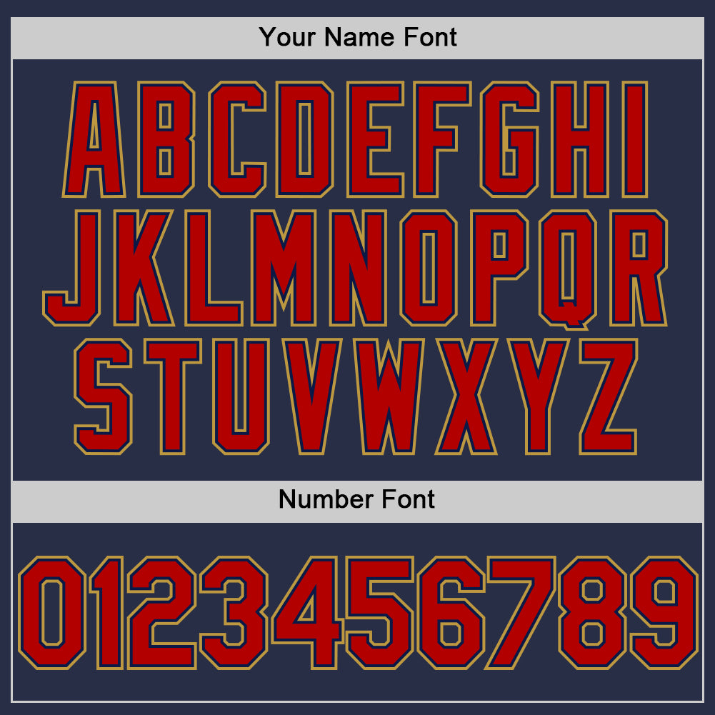 Custom Navy Red-Old Gold Authentic Sleeveless Baseball Jersey