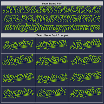 Custom Navy Neon Green Authentic Sleeveless Baseball Jersey