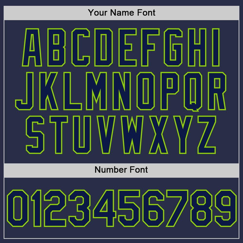 Custom Navy Neon Green Authentic Sleeveless Baseball Jersey