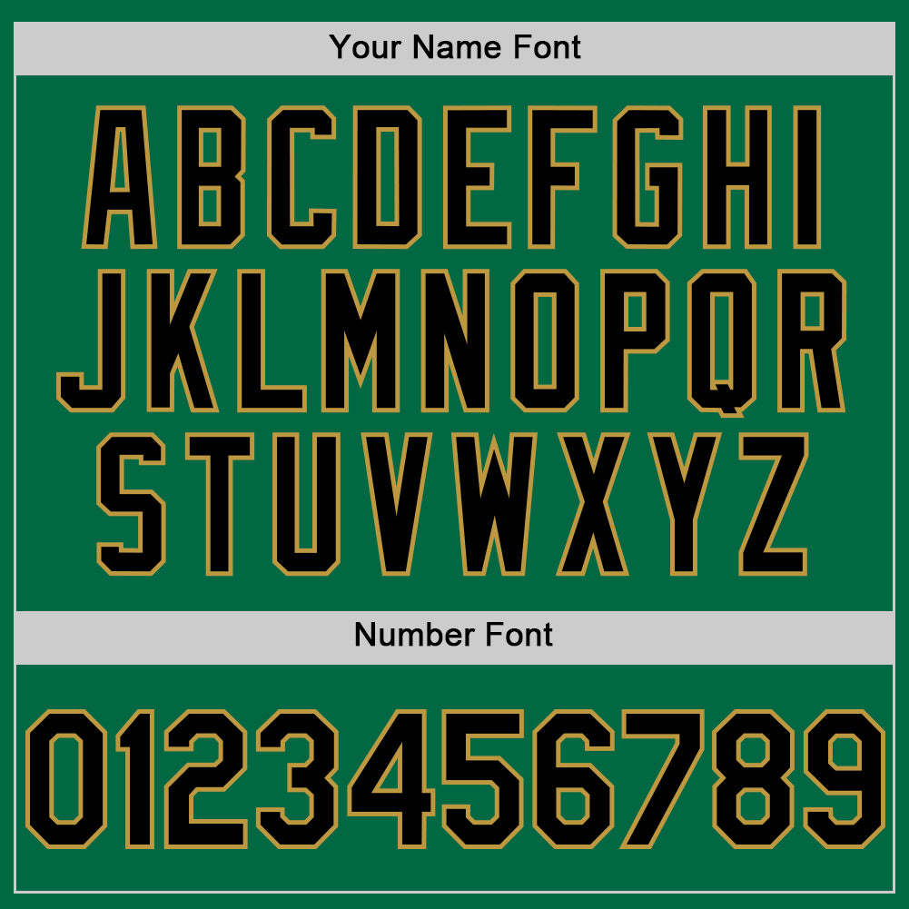 Custom Kelly Green Black-Old Gold Authentic Sleeveless Baseball Jersey