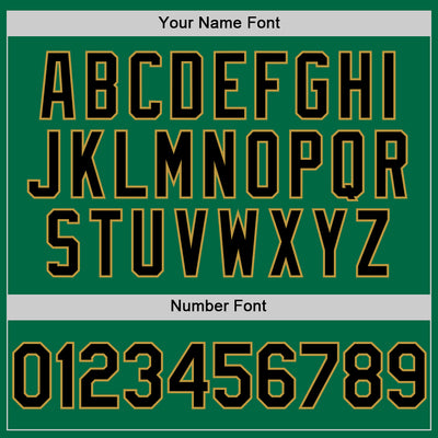 Custom Kelly Green Black-Old Gold Authentic Sleeveless Baseball Jersey