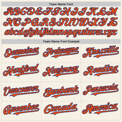 Custom Cream Orange-Royal Authentic Sleeveless Baseball Jersey