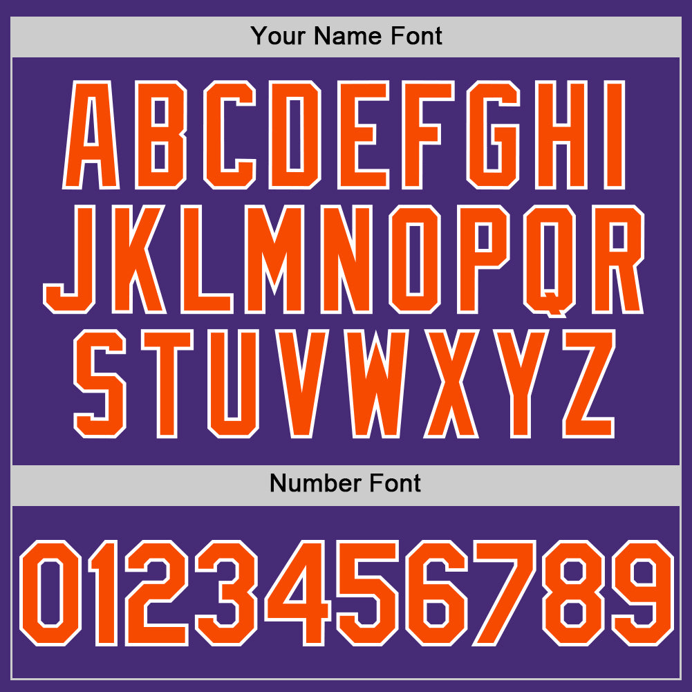 Custom Purple Orange-White Authentic Sleeveless Baseball Jersey