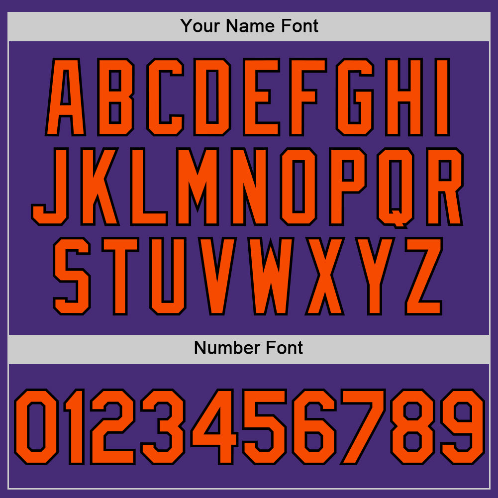 Custom Purple Orange-Black Authentic Sleeveless Baseball Jersey