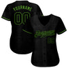 Custom Black Snakeskin Black-Neon Green 3D Pattern Design Authentic Baseball Jersey