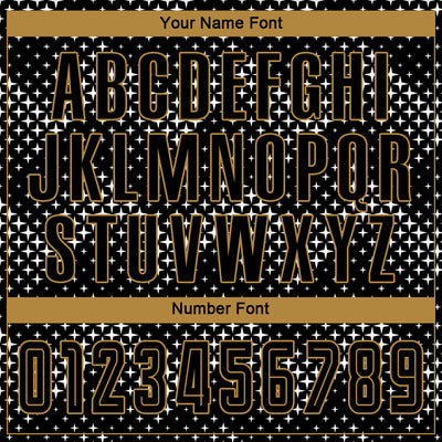 Custom Black Black-Old Gold Sublimation Soccer Uniform Jersey