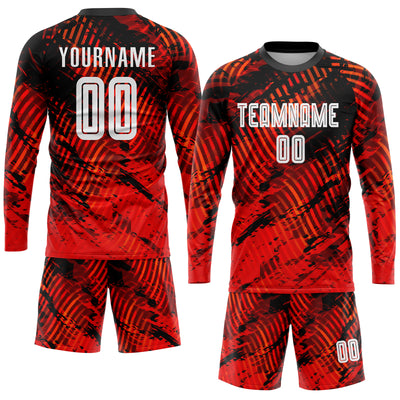 Custom Red White-Black Sublimation Soccer Uniform Jersey