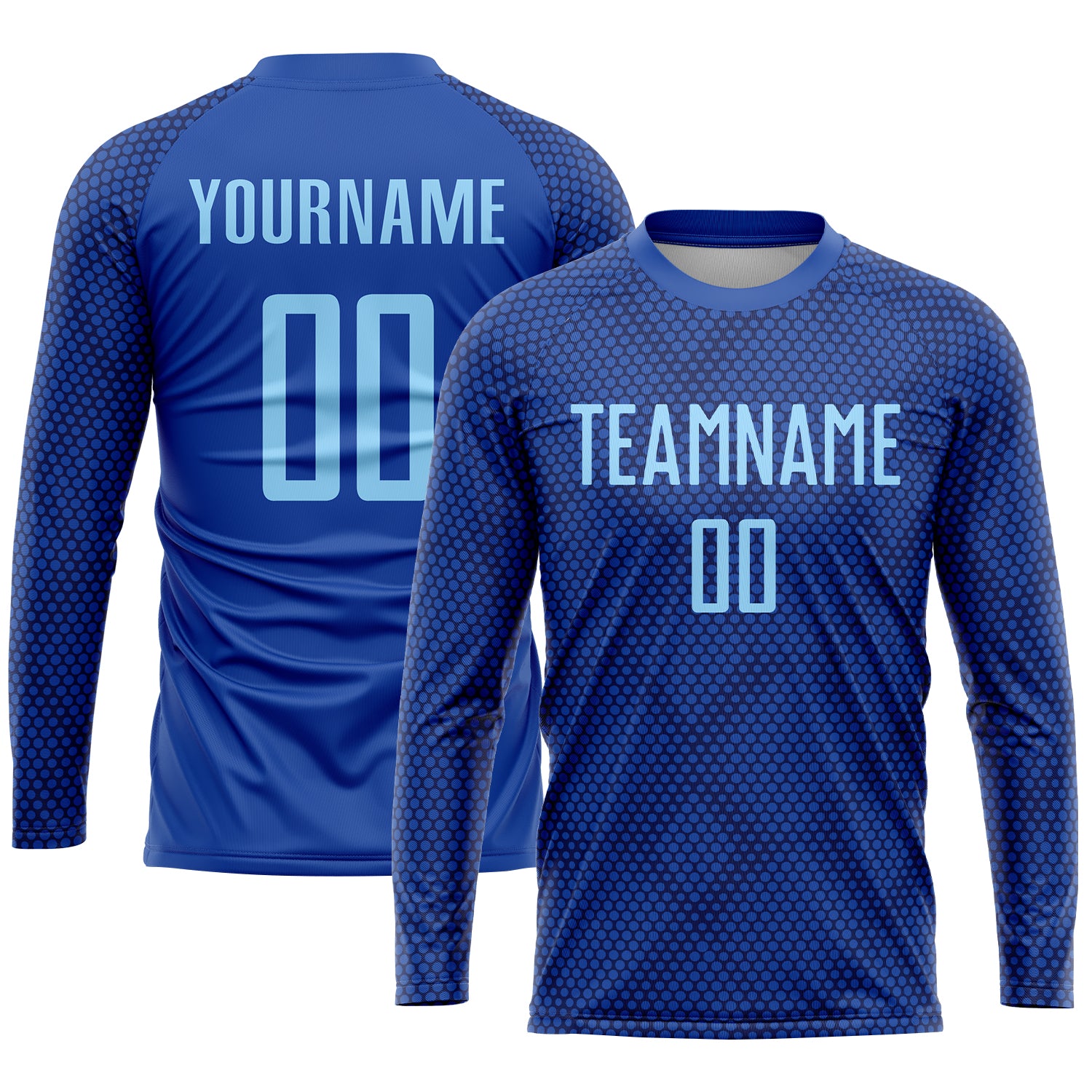 Custom Royal Light Blue Sublimation Soccer Uniform Jersey