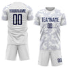 Custom White Navy Sublimation Soccer Uniform Jersey